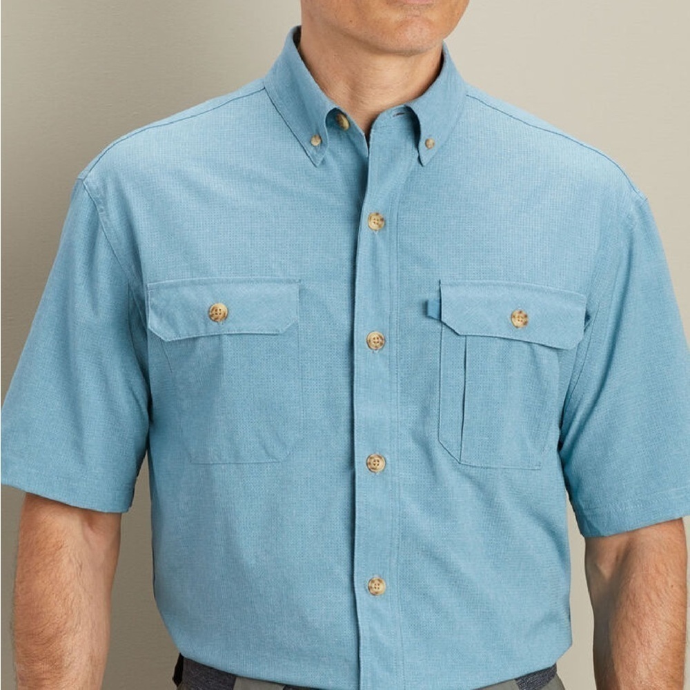 Duluth Trading Co. Breezeshooter Standard Fit shirt Blue Size medium